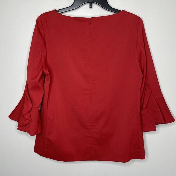ESCADA Top Womens 40 US 10 Fitted Bell Sleeve NEW $795 Virgin Wool Blend Stretch - Picture 4 of 11